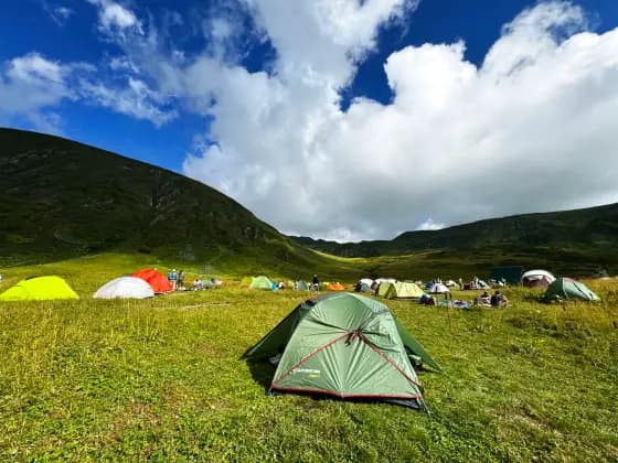 A tent at the cornice
